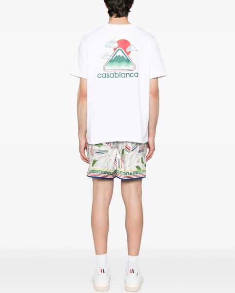 Tricouri Casablanca Montagne Ondule Printed T-Shirt WHITE Barbati (BM 18765385) 2