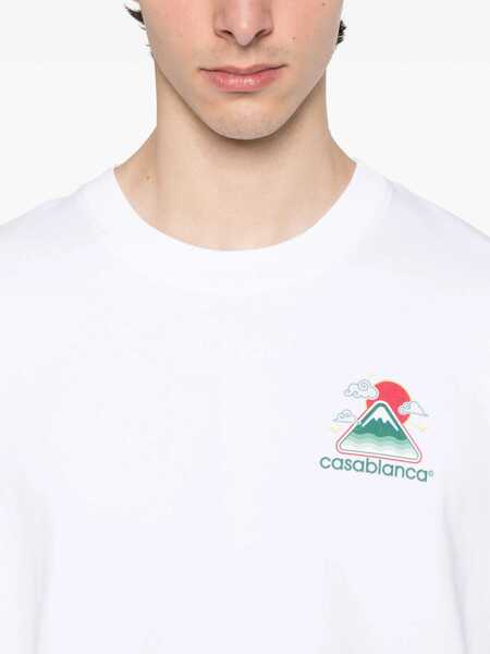 Tricouri Casablanca Montagne Ondule Printed T-Shirt WHITE Barbati (BM 18765385) 4