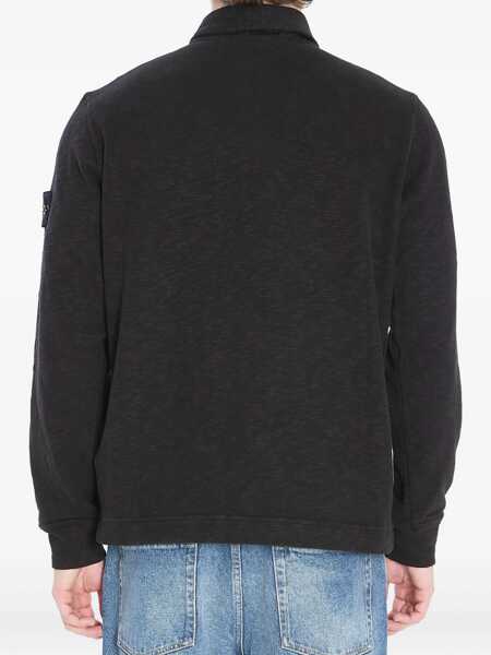 Tricouri Polo Stone Island Long-Sleeve Polo Shirt BLACK Barbati (BM 18765532) 3