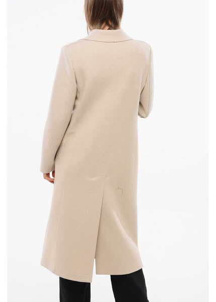 Paltoane Harris Wharf London Virgin Wool Coat With Flap Pockets And Split Beige Femei (BM 18765562) 2