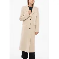 Paltoane Virgin Wool Coat With Flap Pockets And Split Femei