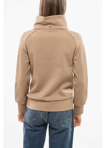 Bluze de trening Herno Resort Mock Neck Sweatshirt With Eco-Fur Front Beige Femei (BM 18765565) 2