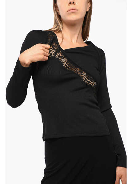 Bluze CHRISTOPHER ESBER Long Sleeved Top With Lace Insert Black Femei (BM 18765574) 1