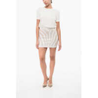 Fuste scurte Dama - Fuste scurte Balmain Lurex Zebra Miniskirt With Back Zip Gold Femei (BM 18765580) - B-mall.ro