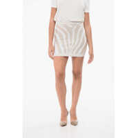 Fuste scurte Lurex Zebra Miniskirt With Back Zip Femei