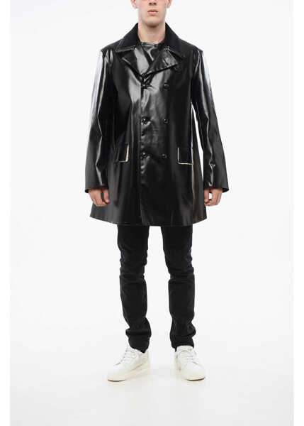 Trenciuri Maison Margiela Mm4 Mm14 Waterproof Trench With Velvet Collar Black Barbati (BM 18765583) 4