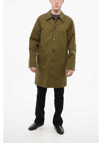 Paltoane Burberry Reversible Cotton Gabardine Balmacaan Coat Military Green Barbati (BM 18765592) 4