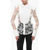 Camasi casual Lace Shirt With Padded Shoulders Femei