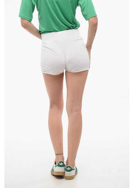 Pantaloni scurti Armani Ea7 Emporio Solid Color Stretch Fabric Shorts With Contrasti White Femei (BM 18765601) 2