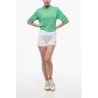 Pantaloni scurti Dama pagina 6 - Pantaloni scurti Armani Ea7 Emporio Solid Color Stretch Fabric Shorts With Contrasti White Femei (BM 18765601) - B-mall.ro