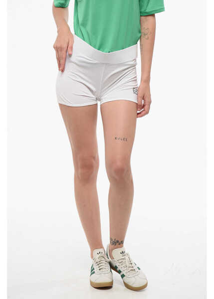 Pantaloni scurti Armani Ea7 Emporio Solid Color Stretch Fabric Shorts With Contrasti White Femei (BM 18765601) 1