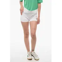 Pantaloni scurti Ea7 Emporio Solid Color Stretch Fabric Shorts With Contrasti Femei
