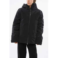 Geci de iarna Solid Color Down Jacket With 2 Pockets And Hood Femei