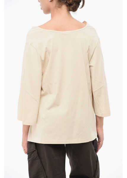 Bluze BY MALENE BIRGER 3/4Sleeved Lightweight Cotton Cowl-Neck Bryar Blouse Beige Femei (BM 18765634) 2