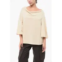 Bluze 3/4Sleeved Lightweight Cotton Cowl-Neck Bryar Blouse Femei
