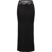 Fuste lungi Solid Color Long Skirt With Lace Insert And Side Slit Femei