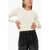 AGOLDE Solid Color Ribbed Alma Crew-Neck Sweater White