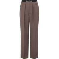 Pantaloni office Couture! Virgin Wool Pants With Drawstring Waist Femei