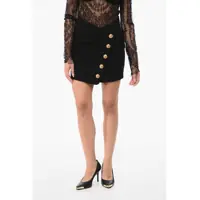 Fuste casual Wrap Skirt With Gold Finish Buttons Femei