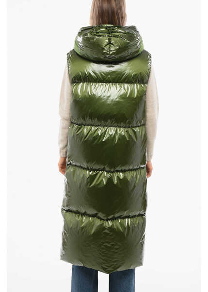 Geci de iarna Herno Laminar Sleeveless Dwon Jacket With Hood Green Femei (BM 18765766) 2