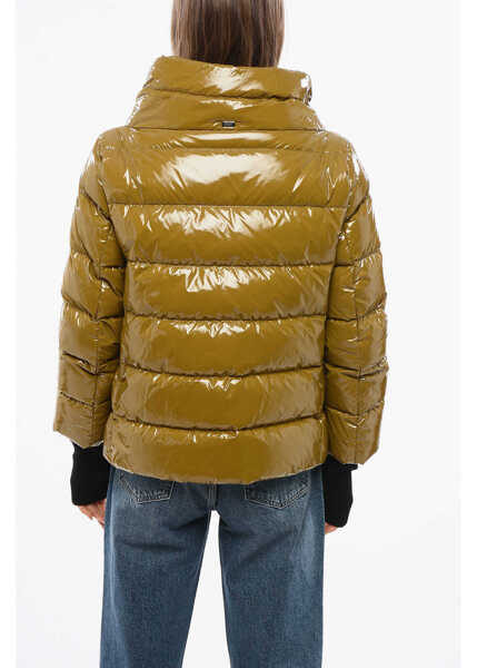 Geci de iarna Herno Shiny Nylon Down Jacket With Golves Green Femei (BM 18765781) 2