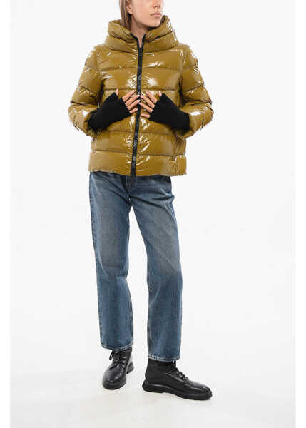 Geci de iarna Herno Shiny Nylon Down Jacket With Golves Green Femei (BM 18765781) 4