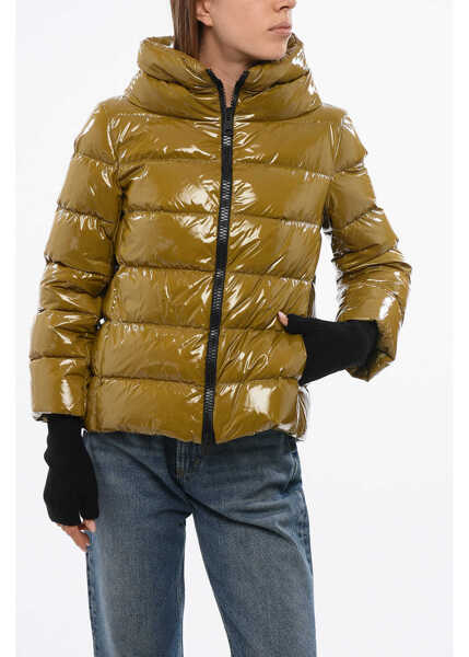 Geci de iarna Herno Shiny Nylon Down Jacket With Golves Green Femei (BM 18765781) 1