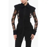 Camasi casual Lace Shirt With Padded Shoulders Femei