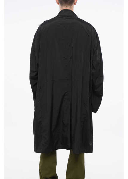 Paltoane RANDOM IDENTITIES Solid Color Coat With Flap Pockets Black Barbati (BM 18765805) 2