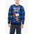 Mc2 Saint Barth Peanuts Checked Wool Blend Winter Mood Crew-Neck Sweater Blue