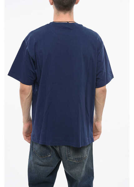 Tricouri Dime Cotton Crew-Neck T-Shirt With Frontal Logo Blue Barbati (BM 18765829) 2