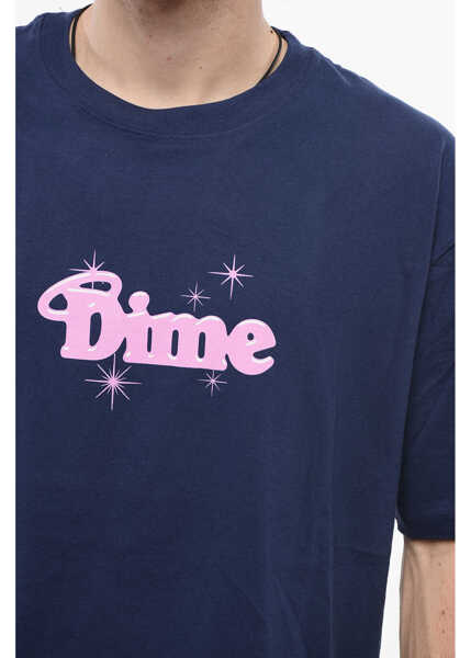 Tricouri Dime Cotton Crew-Neck T-Shirt With Frontal Logo Blue Barbati (BM 18765829) 3