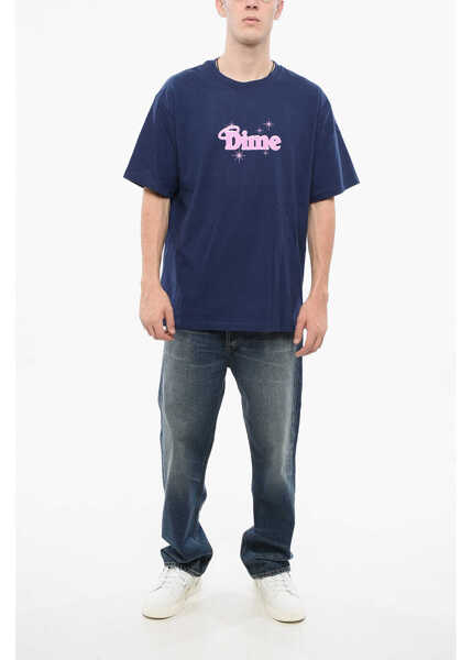 Tricouri Dime Cotton Crew-Neck T-Shirt With Frontal Logo Blue Barbati (BM 18765829) 4