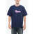 Dime Cotton Crew-Neck T-Shirt With Frontal Logo Blue