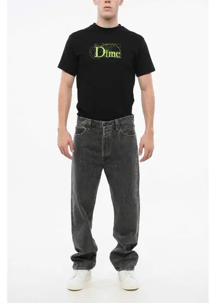 Tricouri Dime Cotton Crew-Neck T-Shirt With Frontal Logo Black Barbati (BM 18765832) 4