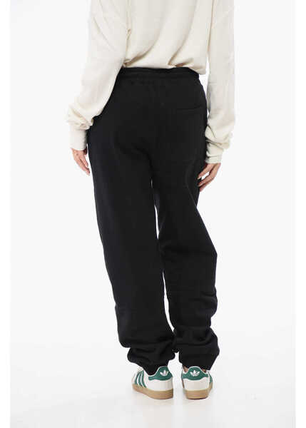 Pantaloni de trening Woolrich Fleeced-Cotton Joggers With Drawstring Waist Black Femei (BM 18765844) 2