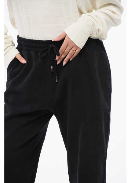 Pantaloni de trening Woolrich Fleeced-Cotton Joggers With Drawstring Waist Black Femei (BM 18765844) 3