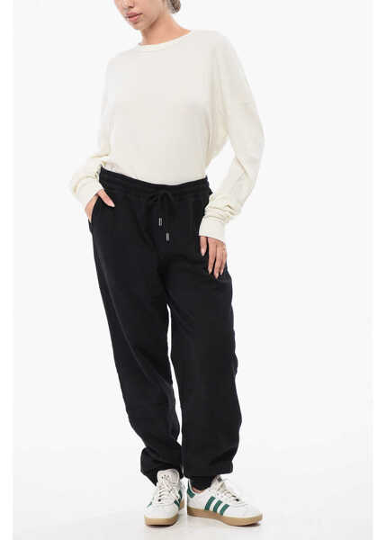 Pantaloni de trening Woolrich Fleeced-Cotton Joggers With Drawstring Waist Black Femei (BM 18765844) 4