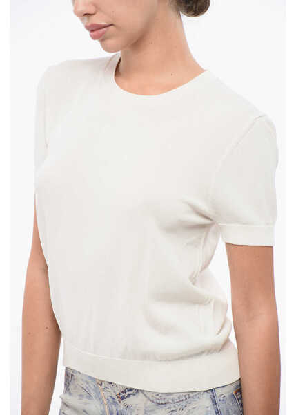 Tricouri Cruna Solid Color Nina Crew-Neck T-Shirt White Femei (BM 18765850) 3