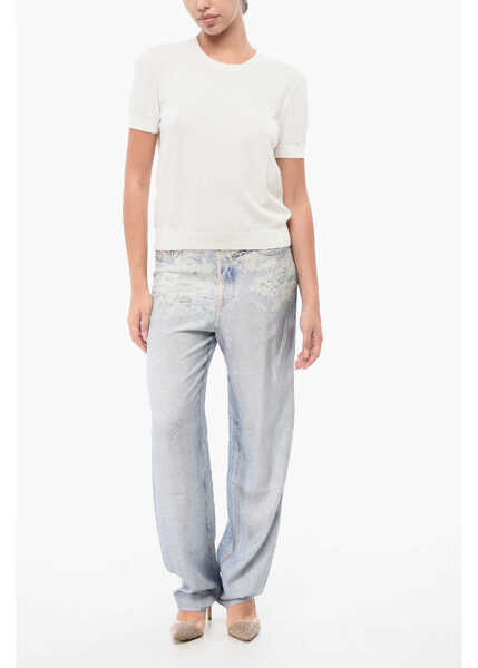 Tricouri Cruna Solid Color Nina Crew-Neck T-Shirt White Femei (BM 18765850) 4