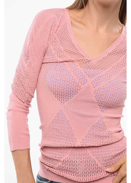 Bluze Wolford V-Neck Top With Cut Out Details Pink Femei (BM 18765859) 3