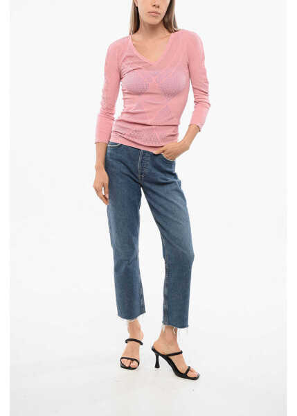 Bluze Wolford V-Neck Top With Cut Out Details Pink Femei (BM 18765859) 4