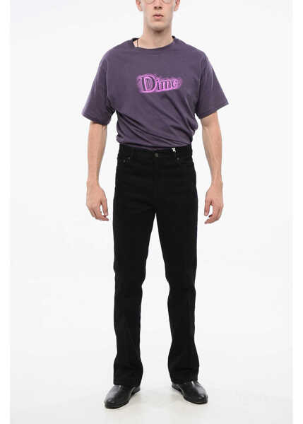 Blugi drepti Valentino Garavani Dark Washed Jeans With Leather Logo Patch 24Cm Black Barbati (BM 18765868) 4