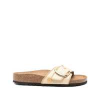 Pantofi cu toc Birkenstock Madrid Big Buckle Natural, Raffia Shoes Femei
