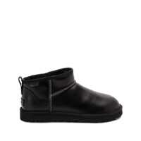 Bocanci 'Ultra Mini' Black Boots With Logo Patch On Back In Leather Man Barbati