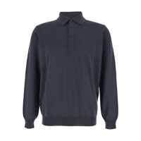 Tricouri Polo Kangra Grey Polo Shirt With Classic Collar And Ribbed Trims In Wool Man