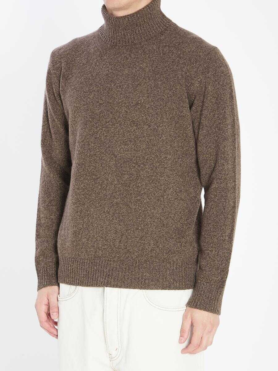 Pulovere Roberto Collina Mouline Turtleneck Sweater BROWN Barbati (BM 18766812) 2
