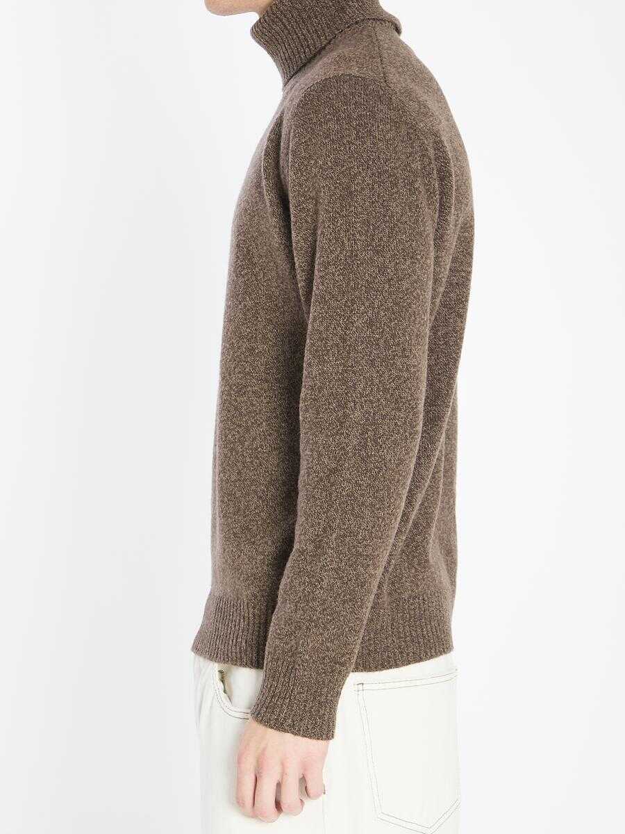 Pulovere Roberto Collina Mouline Turtleneck Sweater BROWN Barbati (BM 18766812) 3