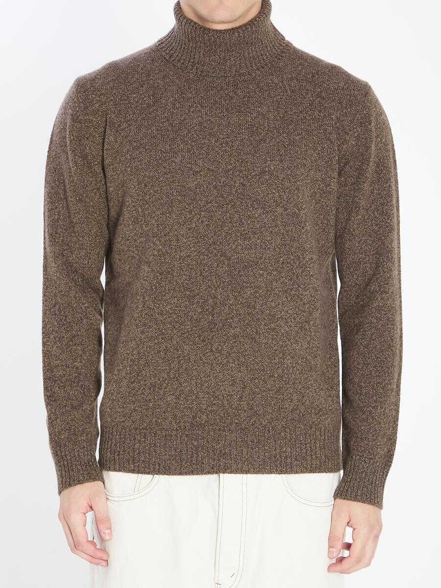 Pulovere Roberto Collina Mouline Turtleneck Sweater BROWN Barbati (BM 18766812) 1
