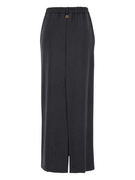 Fuste TWINSET Grey Skirt With Buttons And Logo Plaque On The Back In Fabric Woman GREY Femei (BM 18767073) 2